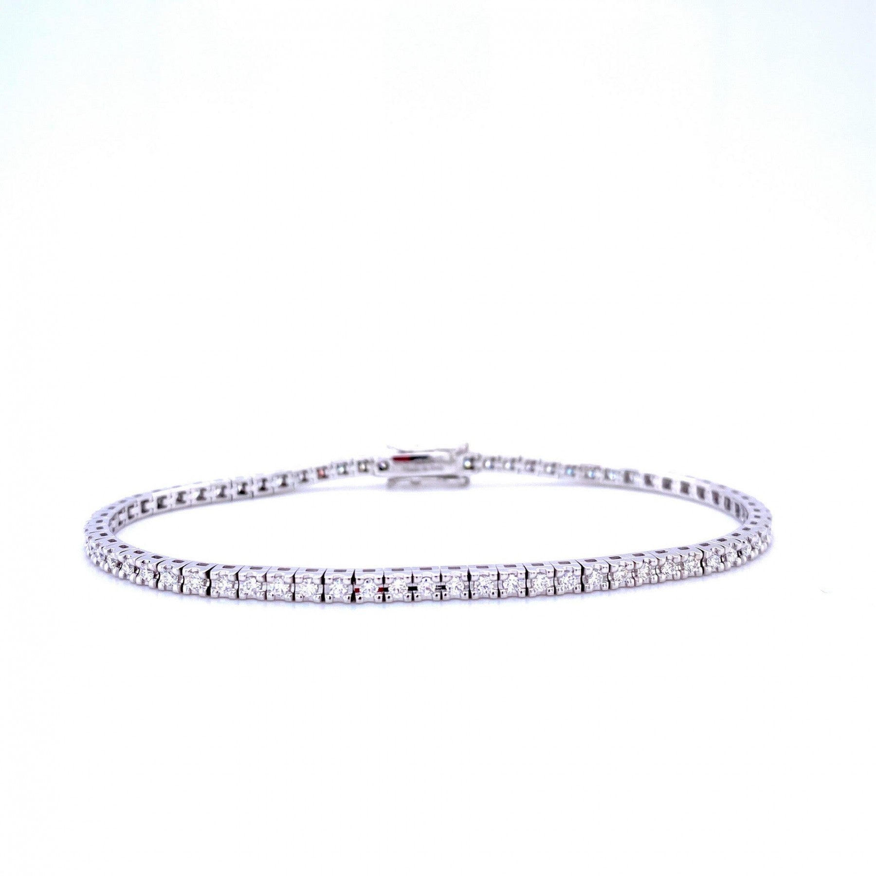 18 kt. Tennis arml. hvg. 1,25 ct. F-Si 18 cm