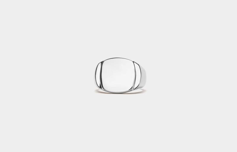 Sølv ring IX Cushion Polished Signet