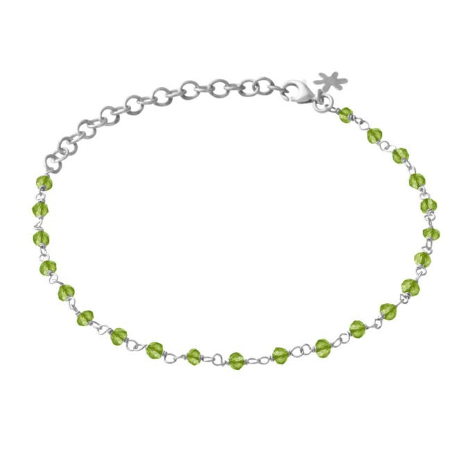 Sølv armbånd viklet 3-4mm facet peridot