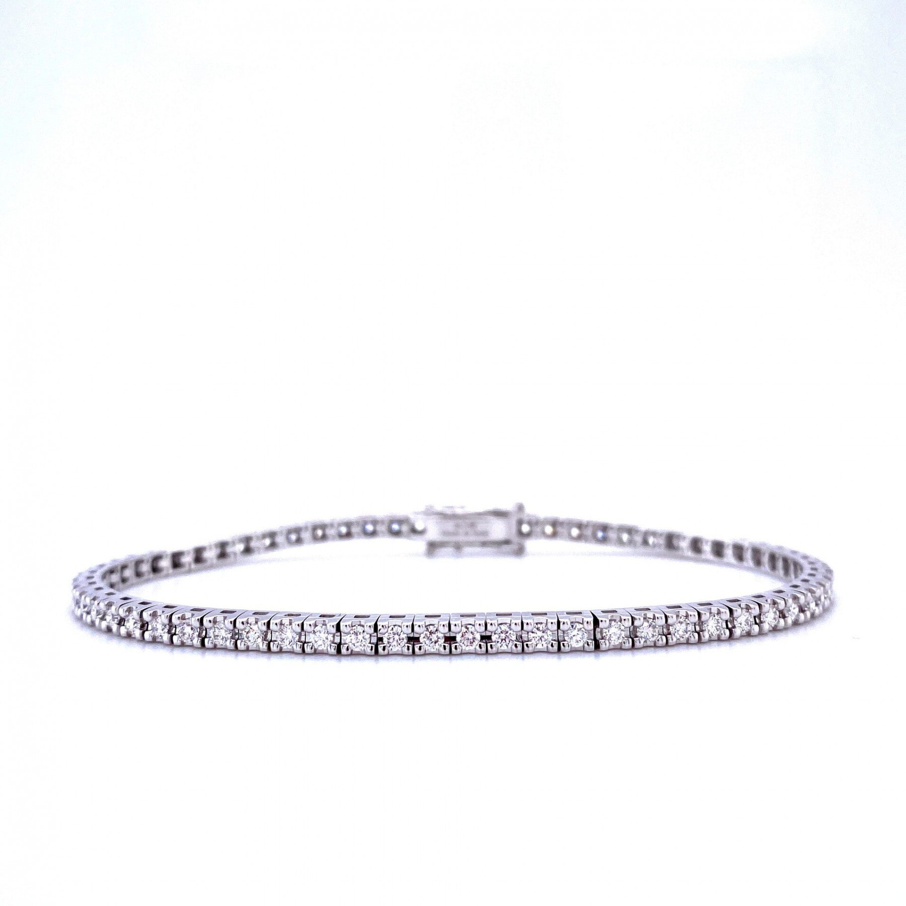 18 kt. Tennis arml. hvg. 2,01 ct. D/E-Si 18 cm